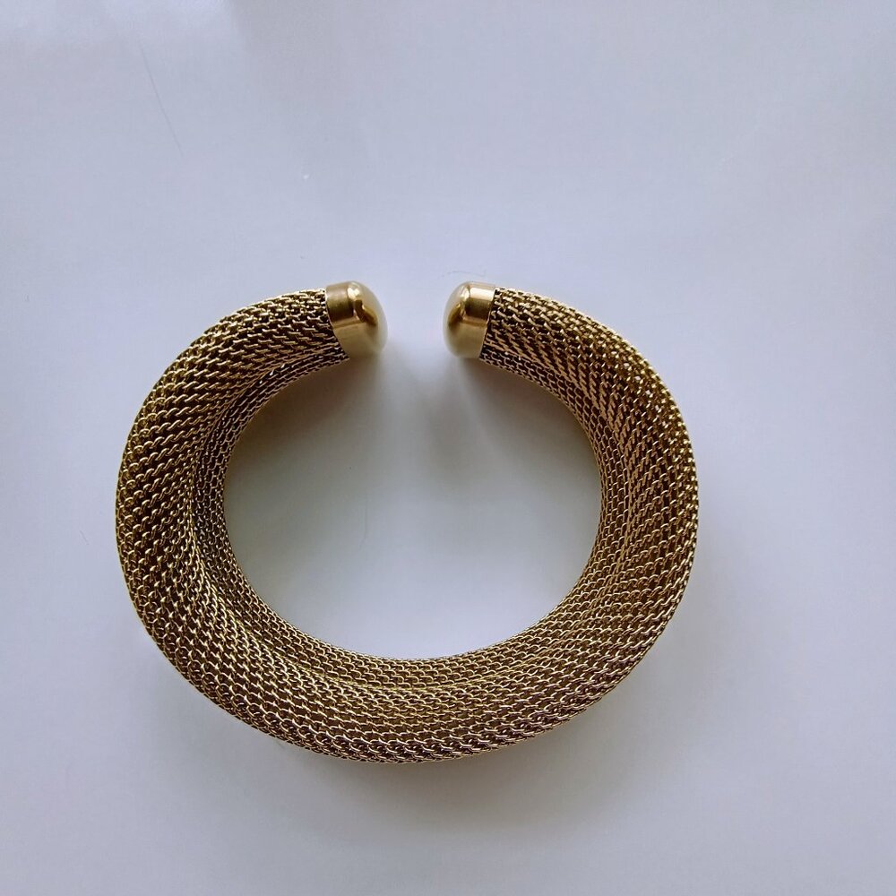 GOLD STRETCH CUFF BRACELET-PERFECT FOR SMALLER WRISTS
